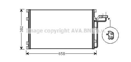 VOLVO Радіатор кондиціонера C30 06-, C70 II 06-, S40 II 04-, V50 04- AVA VOA5150