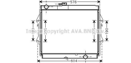 TOYOTA Радіатор охолодження двиг. HILUX VI Пікап 2.5 D-4D 01- AVA TOA2642