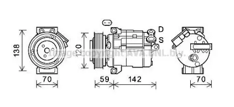 CHEVROLET Компресор кондиціонера CAPTIVA 2.0-2.4 D 11-, OPEL AVA CTK063