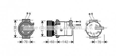 OPEL компресор кондиціонера VECTRA B, SAAB, CADILLAC AVA FTAK383 (фото 1)