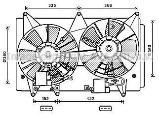 MAZDA Вентилятор радіатора CX-7 2.3 06- AVA MZ7547 (фото 1)