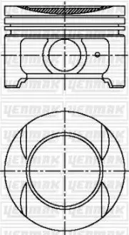 Поршень з кільцями і пальцем (размер отв. 83 / STD) CITROEN Xsantia/Xsara 1.8i, PEUGEOT 306/406 1,8і (XU7 JP 4, LFY) YENMAK 31-04924-000