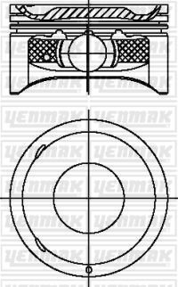 Поршень с кольцами і пальцем CHEVROLET Captiva 2.4 (4цл.) (87,50 /STD) (Z24XE, 2,4 L 140 PS DOCH 16 Valve) YENMAK 31-04232-000