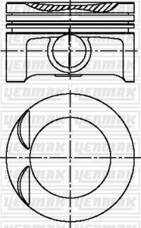 Поршень с кольцами і пальцем (размер отв. 81,60 / STD) Opel ASTRA 1.8 (4 цл.) (C 18 XE / C 18 XEL / X 18 XE) YENMAK 31-04223-000