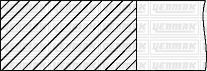 Комплект поршневих кілець CHEVROLET AVEO 1.2, 1.4 (73.4/STD) (1.2/1.2/2) YENMAK 91-09222-000 (фото 1)