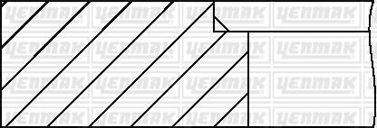 Комплект поршневих кілець FIAT Scudo 1.6i -00 (86.8/0.4) (1.5/1.75/3) YENMAK 91-09395-040