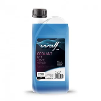 Готовый антифриз Coolant G11 синий 1л WOLF 1052655