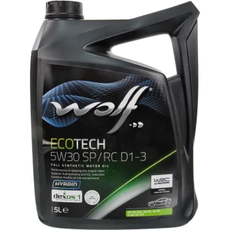Моторное масло EcoTech SP/RC D1-3 5W-30 синтетическое 5 л WOLF 1049902