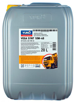 20л VEGA SYNT 10W-40 Олива двигуна API SL/CF, ACEA A3/B4, VW 502.00/505.00/505.01, MB 229.1, PSA E/D-02 Level 2 YUKO 21314