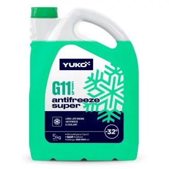 Антифриз -32 Super G11 зелен. ПЕ кан.5л (5 кг.) (4шт/уп) YUKO 4823110404416