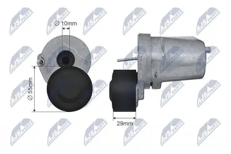 НАТЯЖНИК РЕМЕНЯ ПОТІЧНОВОГО | BMW 5 (E60, F10) 05-11, 5 TOURING (E61, F11) 05->, 5 GRAN TURISMO (F07) 09-17, 7 (F01, F02, F03, F04)) 08-15, X3 (E83) 07-10, X5 (E70) 08-13, X6 (E71, E72) 08-14 NTY RNK-BM-018
