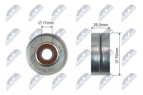 РОЛИК РУЧЕЙКОВОГО РЕМЕНЯ | OPEL ASTRA H, ASTRA H GTC, COMBO, COMBO TOUR, CORSA C, CORSA D, MERIVA A, ZAFIRA B 1.7D 06.03- NTY RNK-PL-016