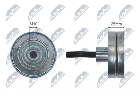 РОЛИК РУЧЕЙКОВОГО РЕМЕНЯ | SEAT ALHAMBRA, IBIZA V, SKODA FABIA, VW EOS, GOLF V, VI, JETTA III, IV, SCIROCCO, SHARAN, TOURAN 1.4TSI 11.05- NTY RNK-VW-022