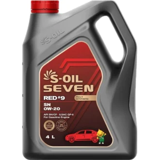 Моторное масло Seven Red #9 SN 0W-20 синтетическое 4 л S-OIL SNR0204