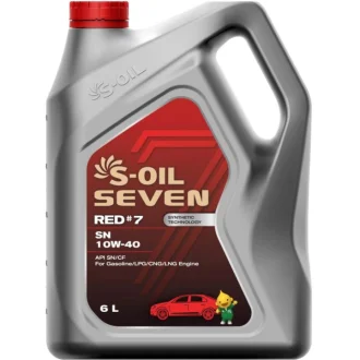 Моторное масло Seven Red #7 SN 10W-40 полусинтетическое 6 л S-OIL SRSN10406
