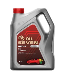 Моторное масло Seven RED #7 SN 10W-40 полусинтетическое 4 л S-OIL SRSN10404