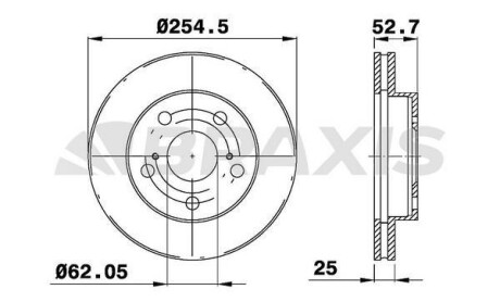 Диск гальмівний BRAXIS AE0682