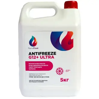 Антифриз Antifreeze G12+ Ultra -37°C розовый, 5л NANOFROST 4820241560073