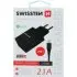 Адаптер в розетку 2x USB 2,1A+ Кабель USB/TYPE C 1,2M (чорний) SWISSTEN DO SWS22054000 (фото 1)