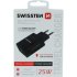 Адаптер в розетку Fast Change 25W USB-C (чорний) SWISSTEN DO SWS22060400 (фото 1)