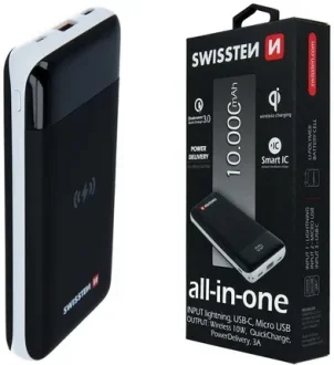 Зовнішній акумулятор POWER BANK 10000 mAh, 20W SWISSTEN DO SWS22013912