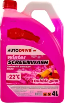 Омыватель стекла Bubble Gum зимний -22 °С bubble gum 4 л AUTO DRIVE AD0124