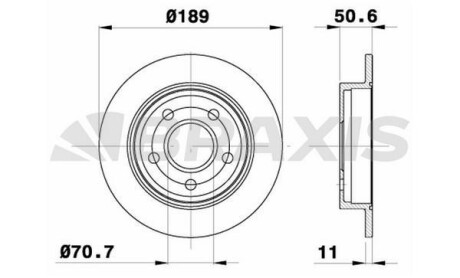 Диск гальмівний BRAXIS AE0671