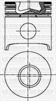 Поршень с кольцами і пальцем RENAULT Master 2.5TD -98 (размер отв. 93 / STD) (8140.47 / S 9 U 714) YENMAK 31-03687-000