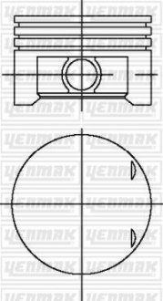 Поршень с кольцами і пальцем (размер отв. 75 / STD) (D16 VTEC) бензин YENMAK 39-03969-000