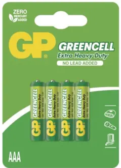 Батарейки Greencell ALKALINE AAA (4шт в блистере) GP DO GPB1211