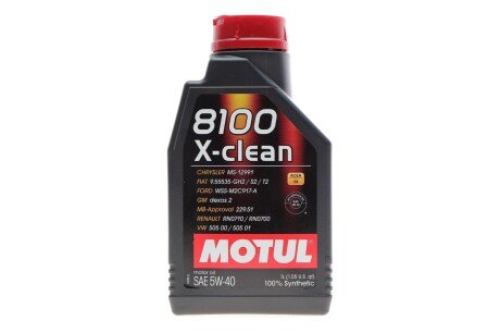 Олива 5W40 X-clean 8100 (1L) (LL-04/MB 229.51/505 00/505 01) (102786) MOTUL 843411