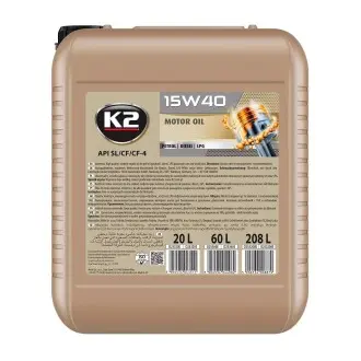 Олива моторна MOTOR OIL SL/CF/CF-4 XL 15W-40 20 л K2 O25320E