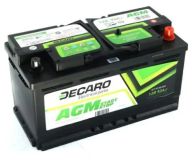Аккумулятор 95Ah-12v AGM Start-Stop (353x175x190),R,EN850 DECARO 6СТ-92 (0) AGM