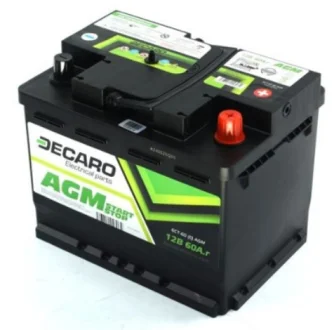 Аккумулятор 60Ah-12v AGM Start-Stop (242х175х190),R,EN680 DECARO 6СТ-60 (0) AGM