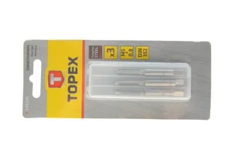 Набір інструментів для нарізки різьби (мітчики) M5x0.8 3 од. TOPEX 14A205