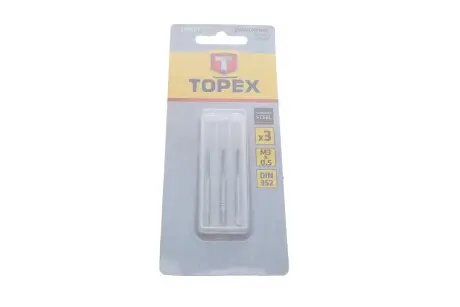Набір інструментів для нарізки різьби (мітчики) M3 3 од. TOPEX 14A203