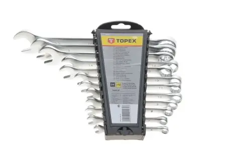 Набір ключів ріжково-накидних 6-22 mm 12 од. TOPEX 35D757