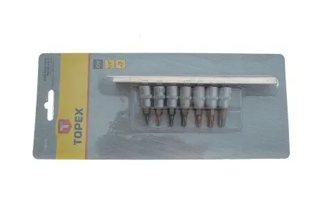 Набір головок 1/4" зі вставками Torx 7 од. TOPEX 39D378