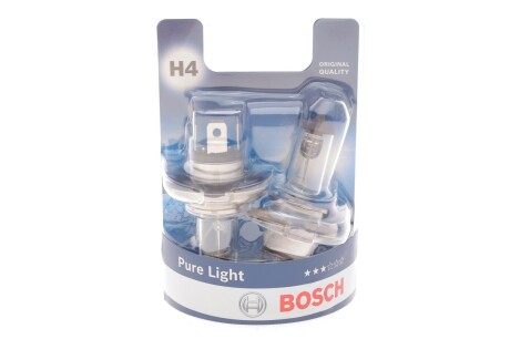 Автолампа H4 12V 60/55W P43t Pure Light DBL (к-кт 2шт) 1 987 301 410 BOSCH 1987301410