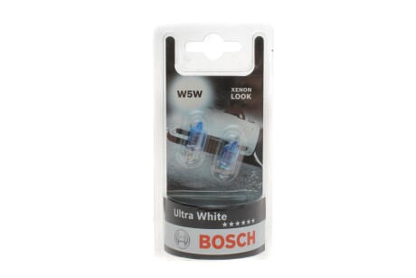 Автолампа W5W 12V 5W W2.1x9.5d Ultra White 4200K (BL) 1 987 301 098 BOSCH 1987301098