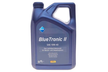 Олива 10W40 Blue Tronic II (4L) (VW501 00/505 00/MB 229.3) = AR-15F075 ARAL AR-15F470