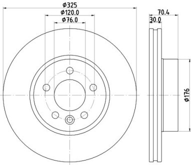 PRO HIGH CARBON VW Диск гальм. передн. CRAFTER 2.0 16-, GRAND CALIFORNIA 2.0 19- PAGID HELLA 8DD 355 132-211