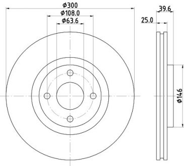 PRO FORD Диск гальмівний передній ECOSPORT 1.0-1.5 13- PAGID HELLA 8DD 355 132-721