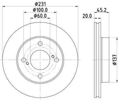 PRO SUZUKI Гальмівний диск передн. IGNIS III 1.2 16- PAGID HELLA 8DD 355 132-381 (фото 1)