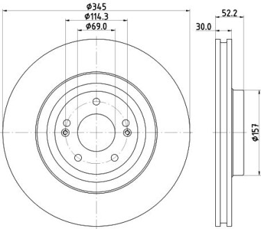 PRO HYUNDAI Гальмівний диск передн. i30 2.0 17- PAGID HELLA 8DD 355 132-681