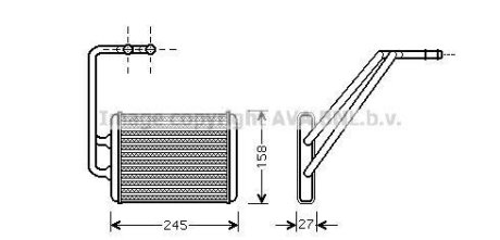 Радиатор отопителя Hyundai Elantra(00-), Coupe (01-) AVA HY6121 (фото 1)