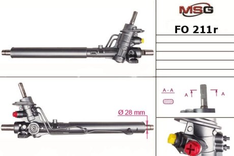 Рульова рейка з ГПК відновлена VW Sharan 95-10, Ford Galaxy 94-06, SEAT Alhambra 96-10 Rebuilding MSG FO211R (фото 1)