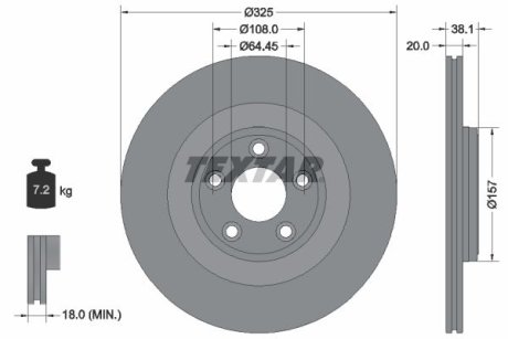 Гальмівний диск TEXTAR 92319905 (фото 1)