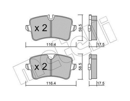 Колодки гальмівні (задні) Audi A4/A5/A6/A7 10-/Porsche Macan 14- METELLI 22-0955-0