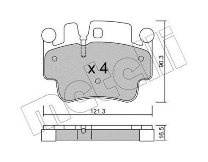 Колодки гальмівні (передні) Porsche 911/Boxster 97-10 METELLI 22-0657-0